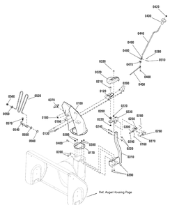 Discharge Chute Group Diagram and Parts List for 1695751-18-2829-30 2009 Briggs and Stratton Snow Blower